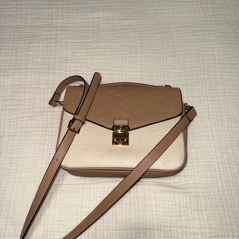 Louis Vuitton Tan and Cream Crossbody Bag